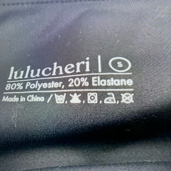 Lulucheri Womens Black High waist Joggers Leggings Yoga Running Size S pockets - Picture 8 of 8